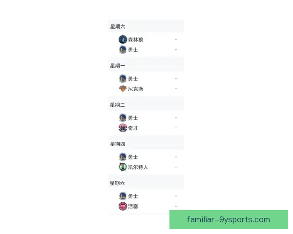勇士队最新赛程全面解析及关键比赛前瞻分析